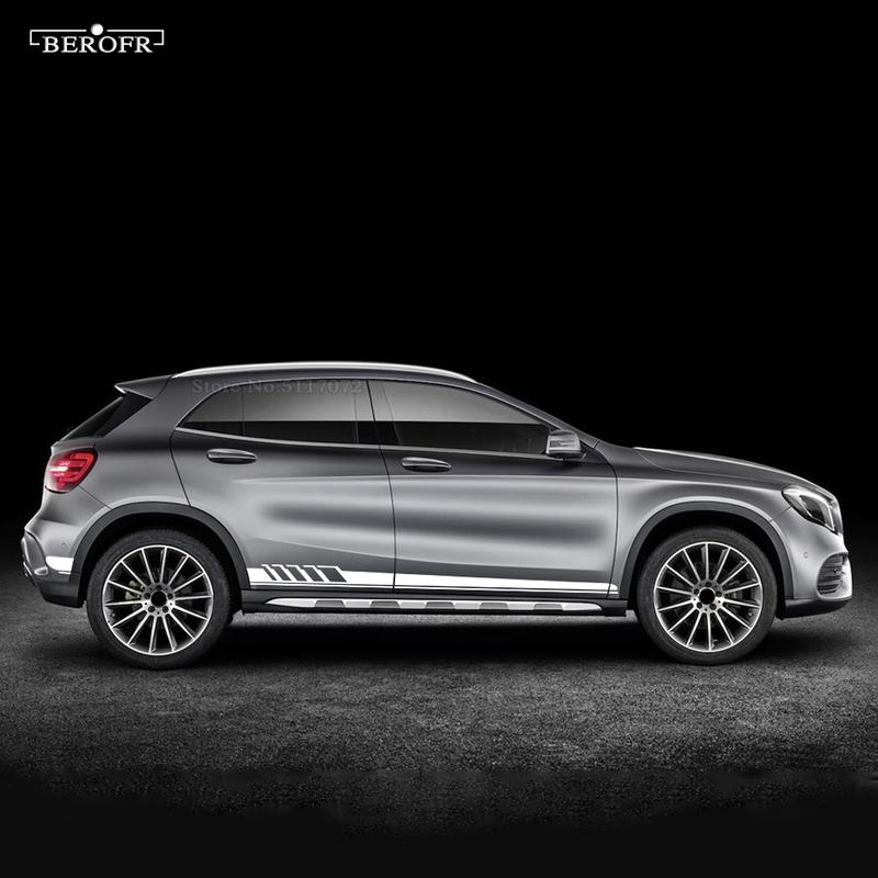 2 Pcs For Mercedes Benz GLA Class GLA45 AMG X156 GLA200 H247 GLA250 Edition 1 Car Door Side Stripes Stickers Body Kit Long Decal