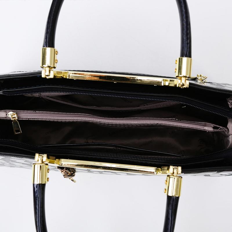 Women's Handbag New Patent Leather Stone Pattern Shoulder Bag, High-end Sense, Large Capacity Bag, Daily Commuting Handbag
