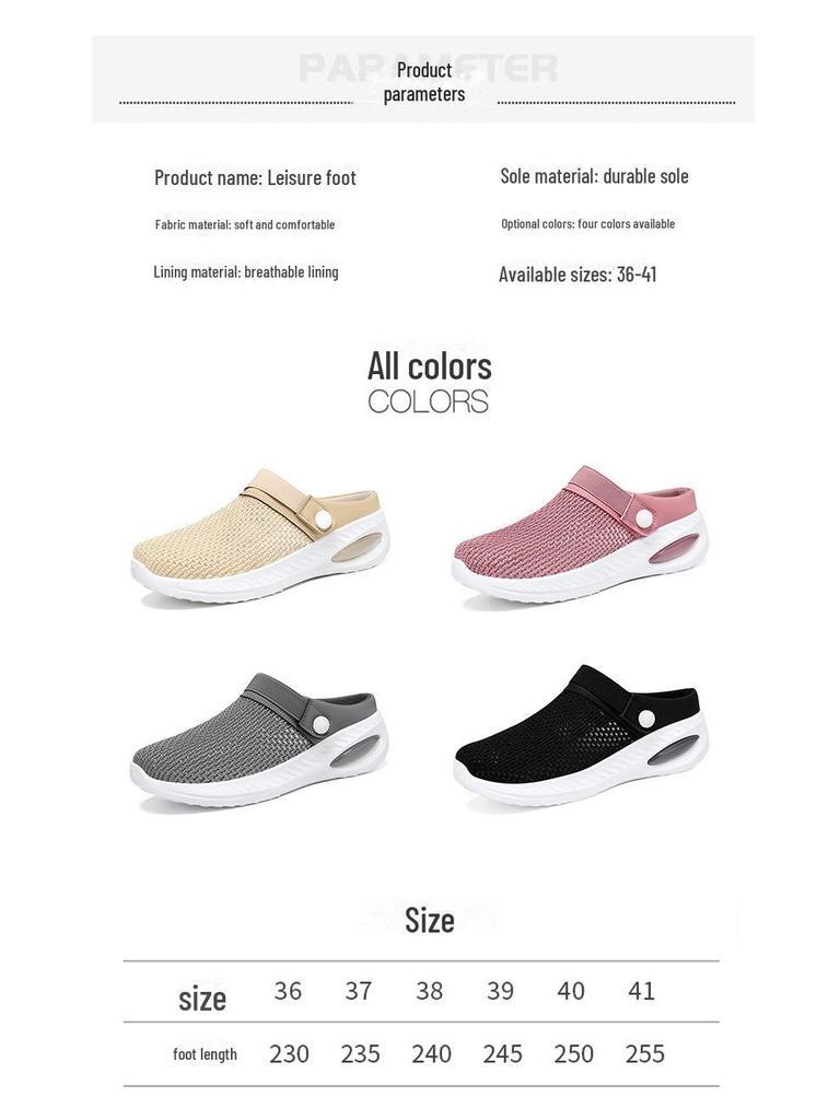 Damen Sommer Atmungsaktiv Geschlossene Zehen Lässige Outdoor Hausschuhe