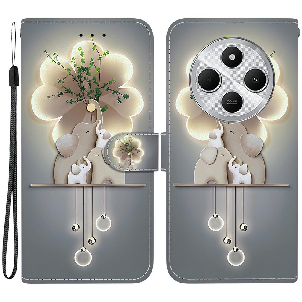 Phone Case For Xiaomi Redmi 14C 4G/Redmi 14R 5G/Poco C75 4G Pattern Printing Leather Flip Wallet Cover with Lanyard