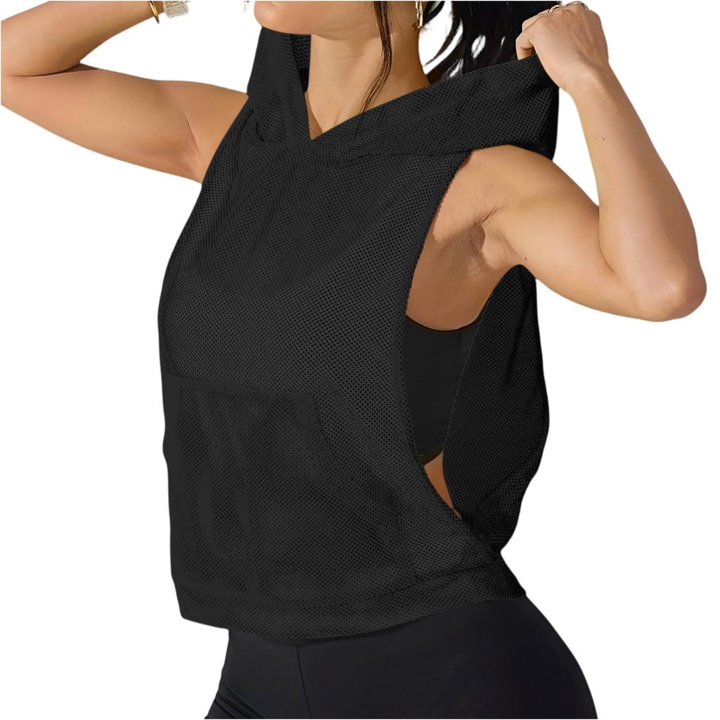Women's Fashion Color Loose Fit Breathable Workout Tank Top, Plus Size Pullover for Gym Yoga