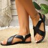 Mote Damesandaler 2025 Sommersandaler Flate Mykt Skinn Damesko Casual Utendørs Strand Romerske Sandaler Sko for Damer Tøfler