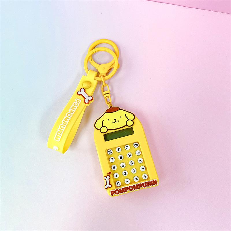 Animation  Key Chain  Kawaii Key Chain Kuromi Cinnamoroll Cute Calculator Decoration Students Christmas Present Toys