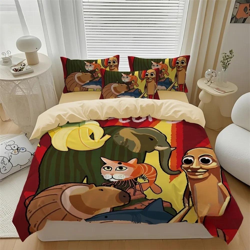 ai Italian Brainrot Tung Tung Sahur Bedding Set Duvet Cover Set 2/3pcs For Boys girls Adult Bedroom Decoration Single Twin Full