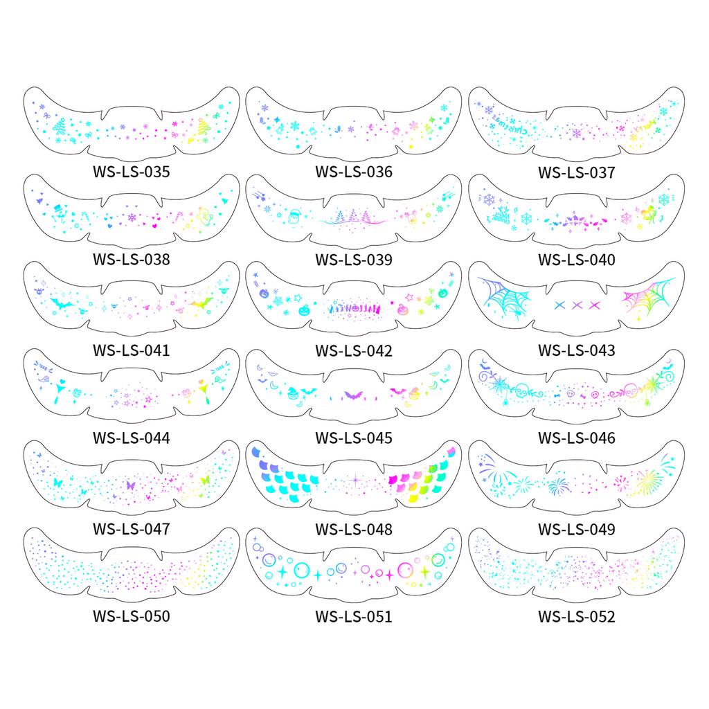 Cross Border New Holiday Series Laser Makeup Freckle Stickers Christmas Hot Stamping Party Glitter Facial