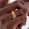 Luxury Gold Plated Cubic Zirconia Multilayer Rings Set for Women Mixed Color Stackable Finger Jewelry
