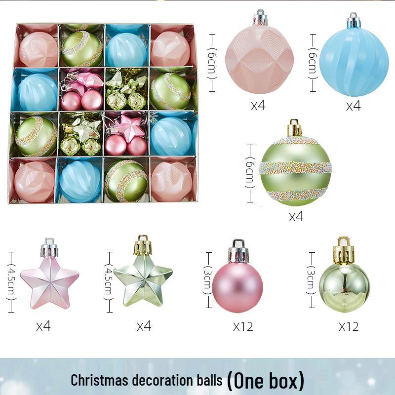 6CM Electroplated Irregular Painted Christmas Ball Ornaments Gift Box Set - Tree Hanging Decorations