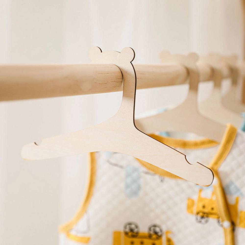 Baby Holder Hanging Wooden Drying Rack Kid Clothes Hangers Hat Hook Storage Organizer