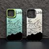 Einfache Linien und Bergdesign geeignet für iPhone 15 Pro Max Handyhülle, vollständig abgedeckt für Apple 13 Pro Max, 14 Plus, 11