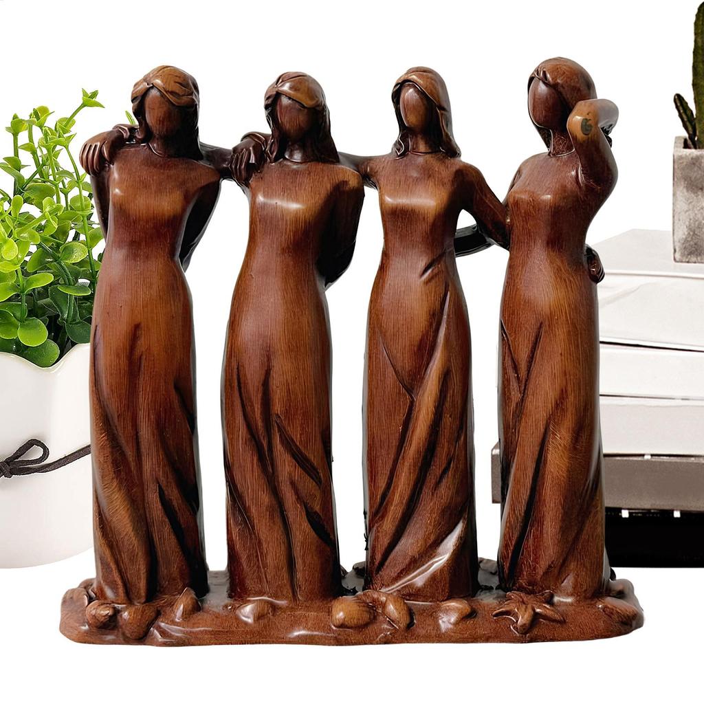 The Four Sisters Female Sculpture Resin Sisters Friendship Ornament Sculptures Home Decor For Display Desk Bedside Workplace