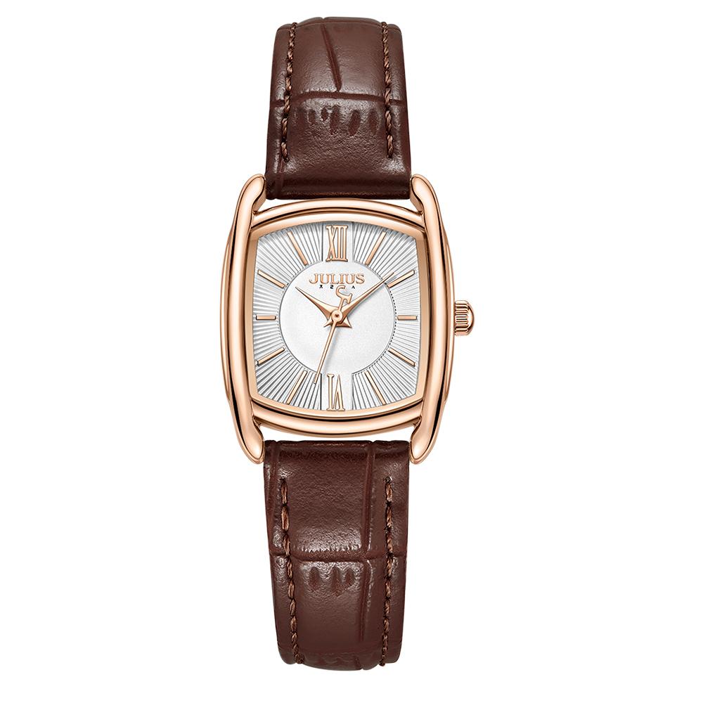 Jyullieoseu Ja-1364 Square Women'S Leather Watch