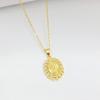 Virgin Mary St. Jude Prayer Shining Rhinestone Pendant Necklaces Gold color Women/Men Religious Neck Jewelry for Daily Wear