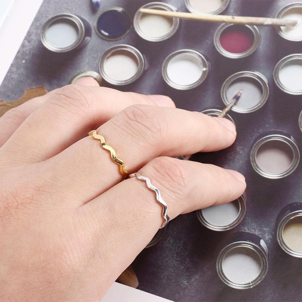 

Curve Wave Geometric Adjustable Fashion Jewelry Finger Ring Open Rings Party Accessories Thin Line