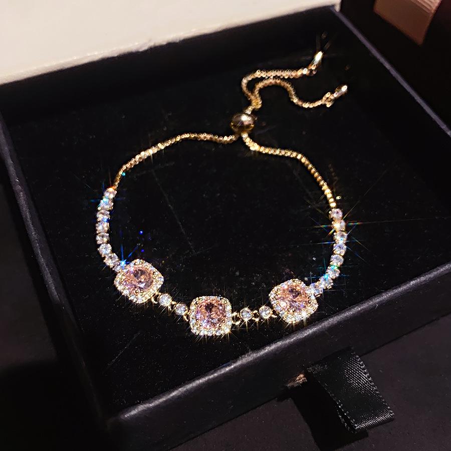Elegante Geometrische Zirkonia Armband voor Damesmode - Veelzijdig, Trendy Bangle Sieraden