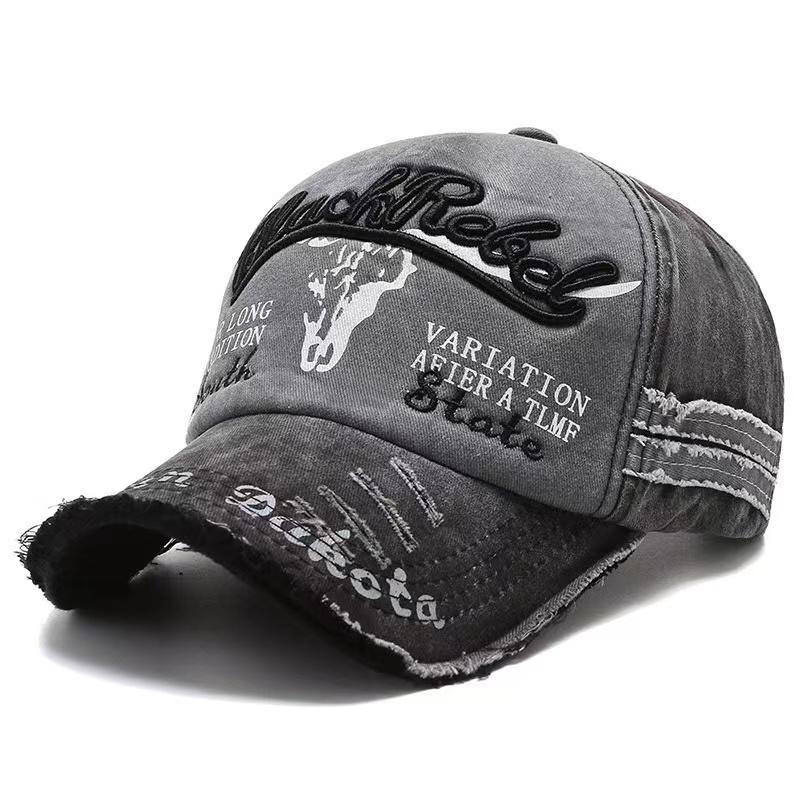Fashion Baseball Cap Women Hip Hop Cap Hole Letter Cap Men Outdoor Daddy Cap Adjustable