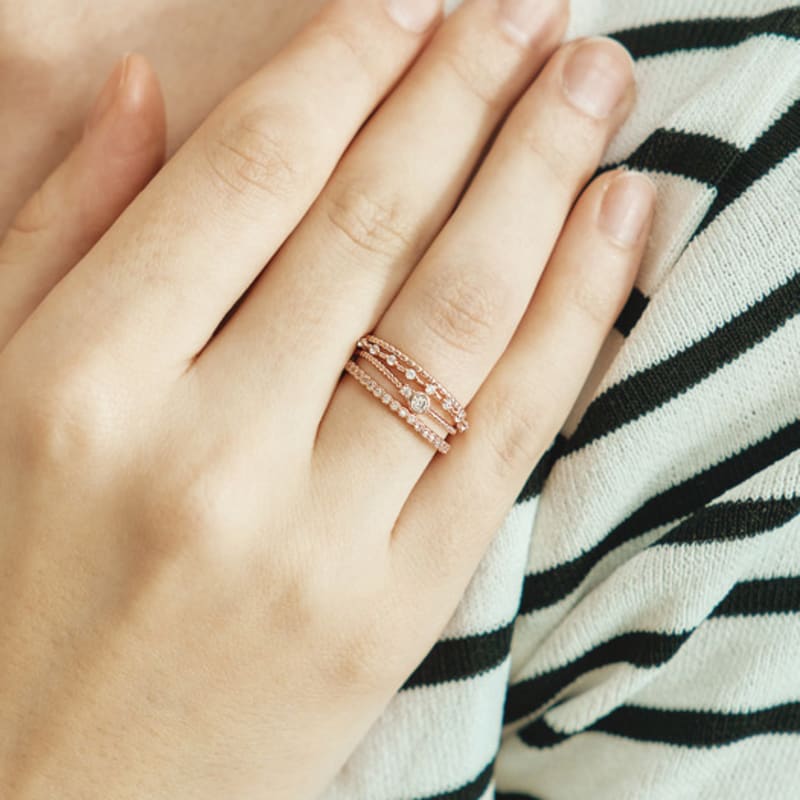 ELLE Jewelry Daily Layered Ring 4-Piece Set ELBRWR117