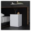 White Bedside Cabinet 40 Cm 2 Drawers Large Bedside Table For Bedroom