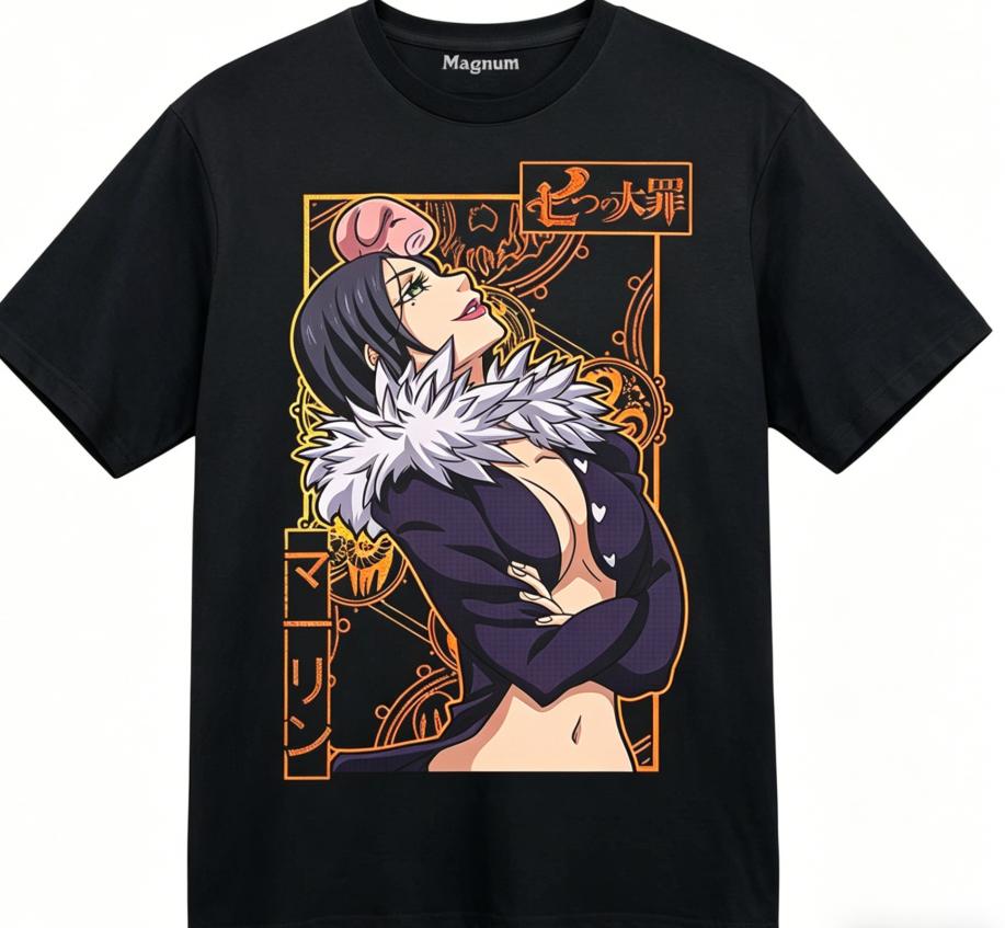 Sieben Todsünden Merch Anime Liebhaber T-Shirt Ganzjahreskleidung Persönlichkeit Kleidung Große Größen Unisex Neues Modell Paare hohe Qualität weich