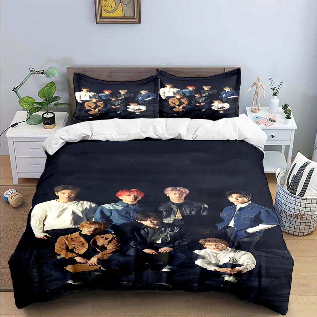Fashion K-POP Singer M-MONSTAS X Bedding Sets Exquisite Bed Supplies Set Duvet Cover Bed Comforter Set Bedding Set Kids Gift