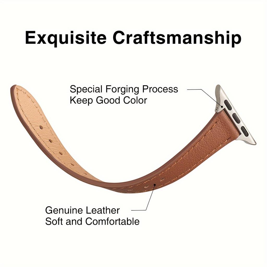 Classic Suitable for applewatch soft leather small waist strap iwatch9 retro apple watch band S7/8 thin strap/4/5/6/se generation band