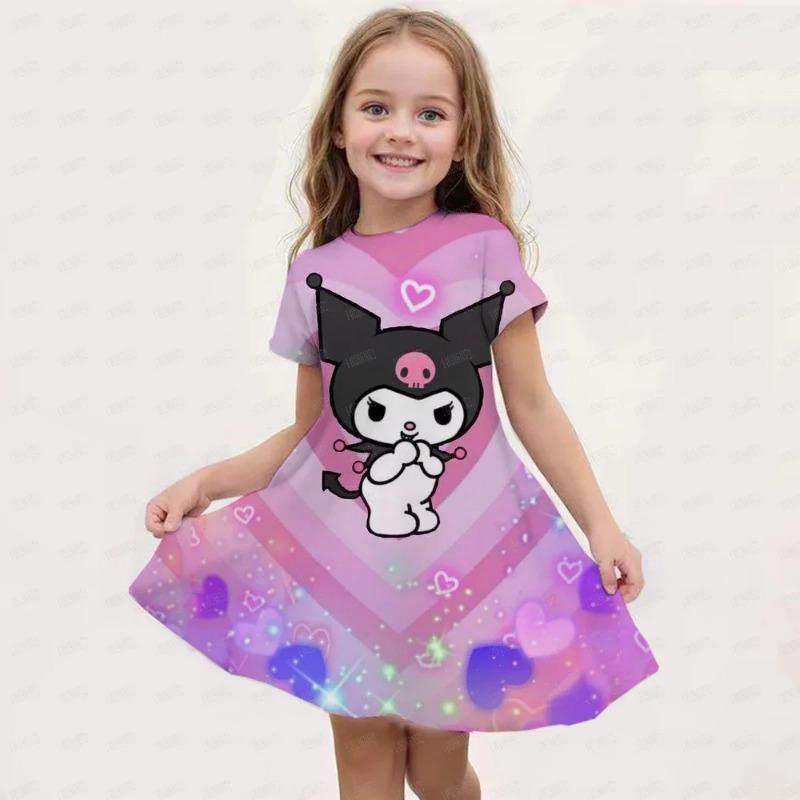 Summer New Children's Clothing Hello Kitty Printed Sleeveless Dress For 3-14 Year Old Girls Casual Breathable Princess Dress