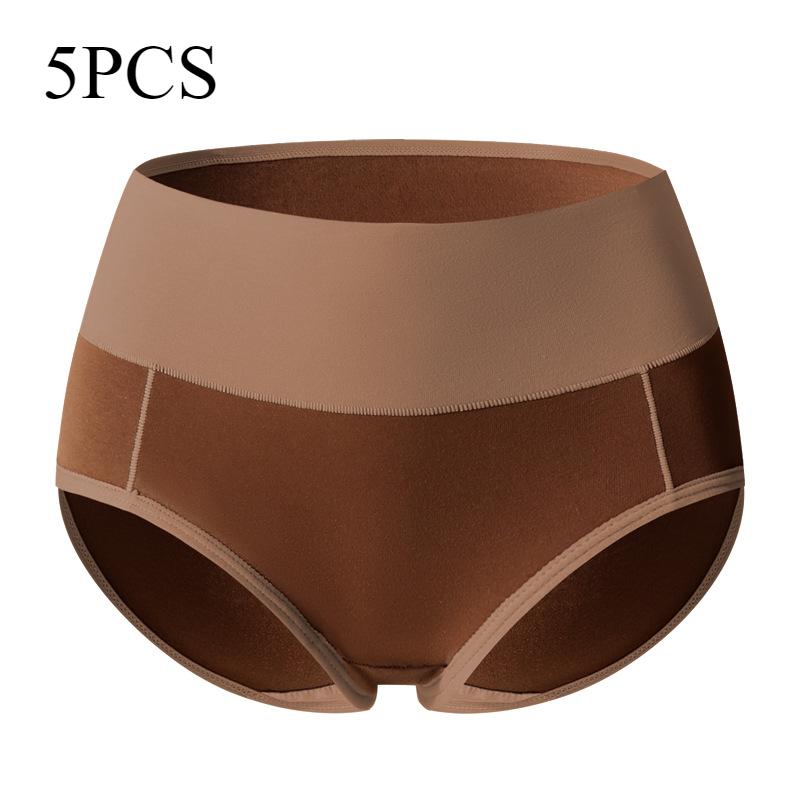 High Waisted Women's Underwear Hip Lifting Plus Size Pure Cotton Belly Cinching Seamless Triangle Panties