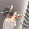 Photosensitive color-changing anti-blue light glasses female Internet celebrity large frame plain anti-blue light color-changing myopia glasses sungla