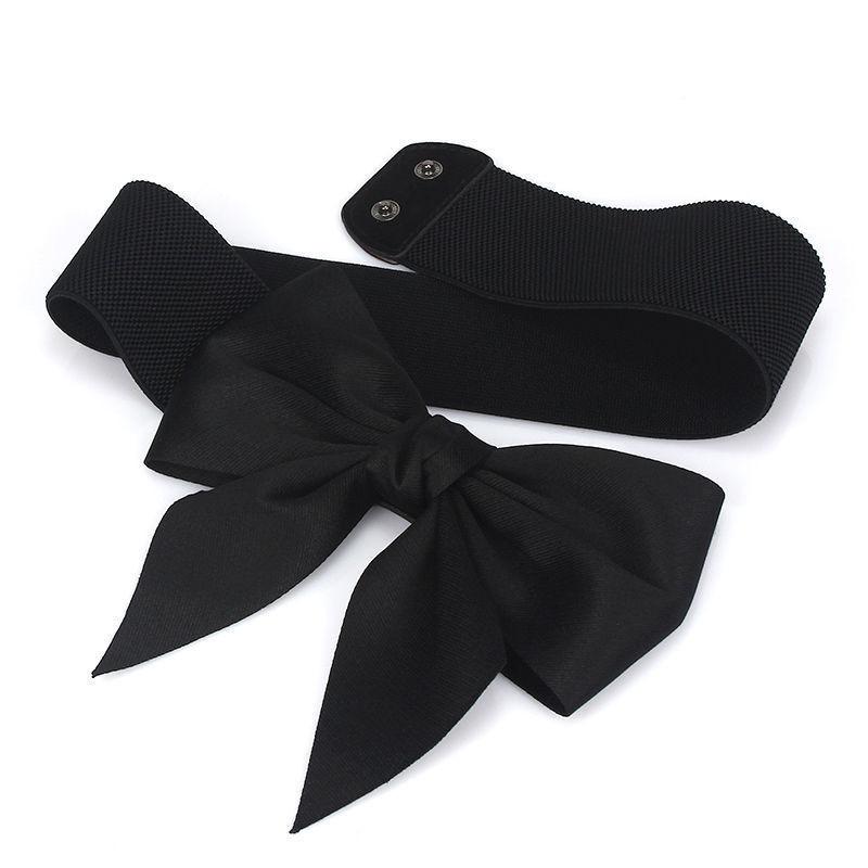 Double Beautiful Layer Bowknot Waist Belt In Soft Cotton With Elastic Fit For Women