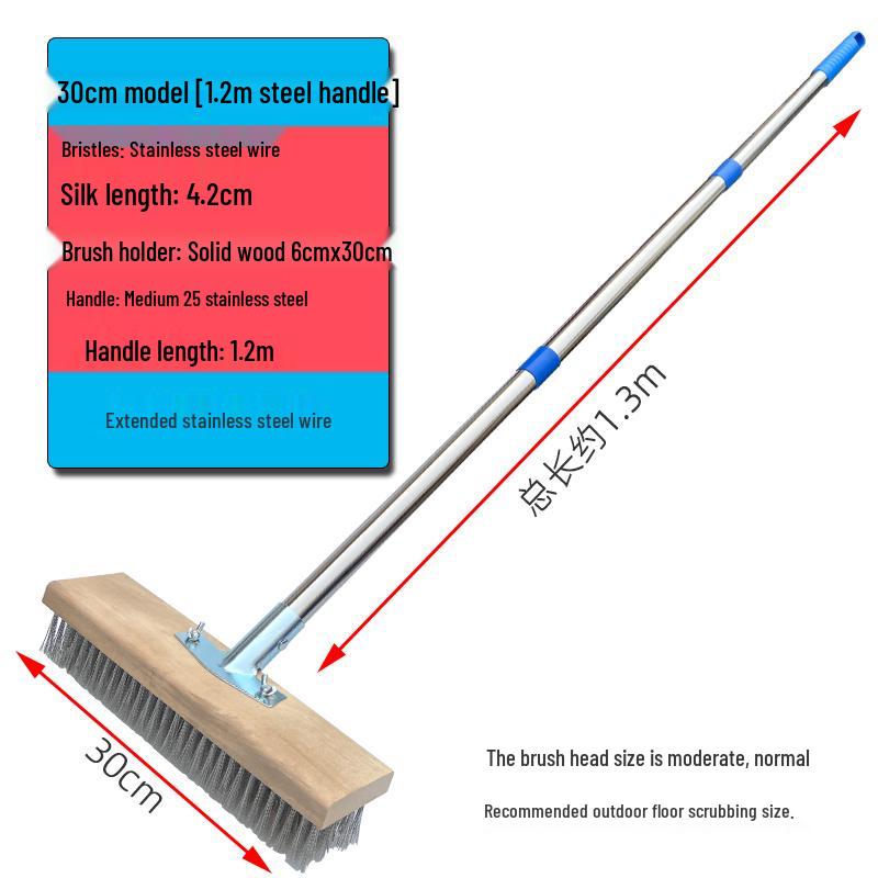 Stainless Steel Long-Handled Moss Removal Floor Brush