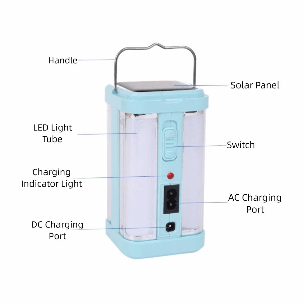 Super Bright LED Solar Camping Light Rechargeable Multipurpose Portable Tent Light 2 Mode Flashlight EU Plug Working Light