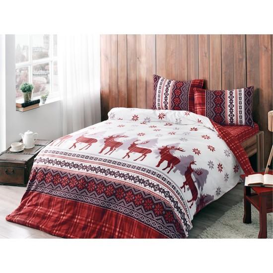 

Tac Ranforce Snow White Red Рождественский комплект с двойным пододеяльником