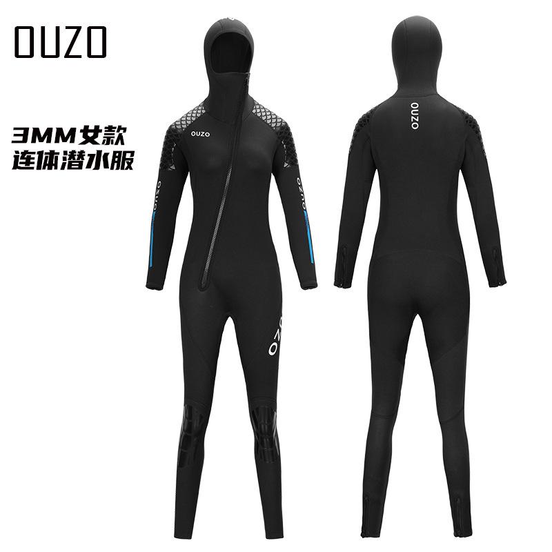 3mm Neoprenanzug für Herren Damen Ganzkörper mit Kapuze Tauchanzug Verdickt Warm für Surfen Schnorcheln Winterbaden