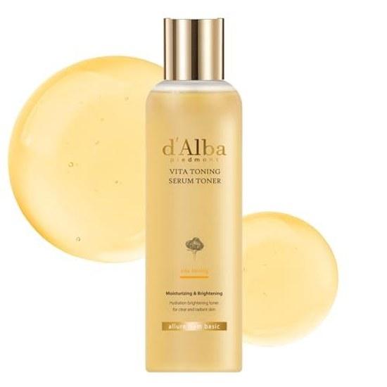 dAlba Official Vita Toning Serum Toner 180ml - Whitening Vitamin Mousse Water 11.76 Glutathione Lotion Moisture Hydration Low Irritation Skin Texture