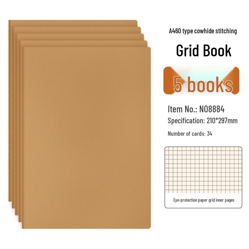 Kraft Paper Exercise Book Notebook for Junior High Students - Thickened 16K/32K for Language, English, and Math Homework