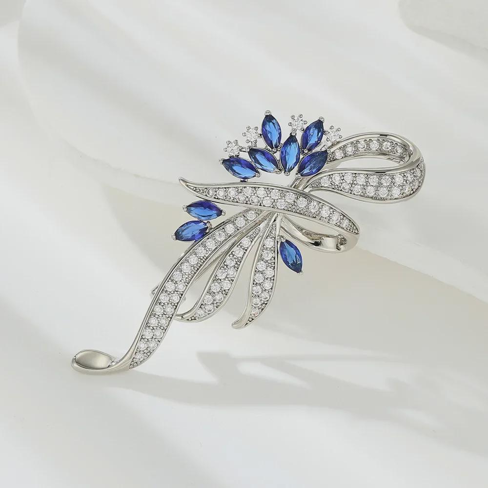 Luxurious Zircon Flower Bow Brooch: Stylish & Versatile Pin