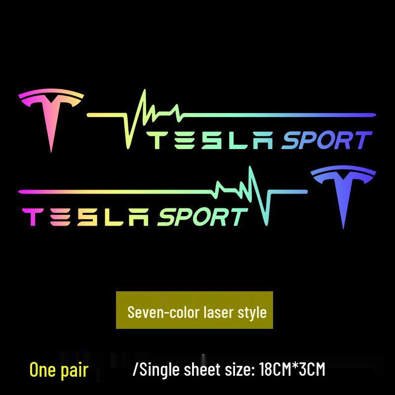 Tesla Model 3/Y/X/S Bumper & Window Seven-Color Decorative Stickers