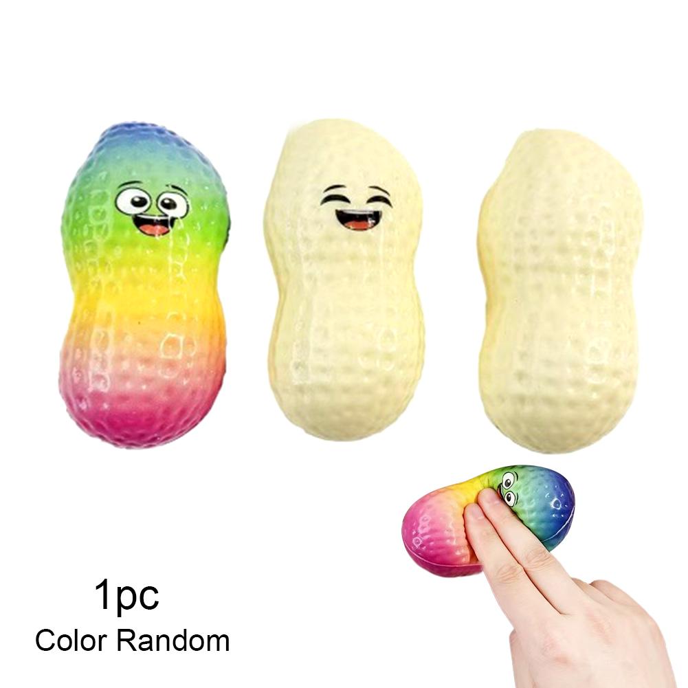 Nieuwe Zachte Squishy Gesimuleerde Pinda Knijpbare Stressverlichtende Bal Knijpspeeltjes Angstverlichting Fidget Sensorisch Speelgoed Cadeaus
