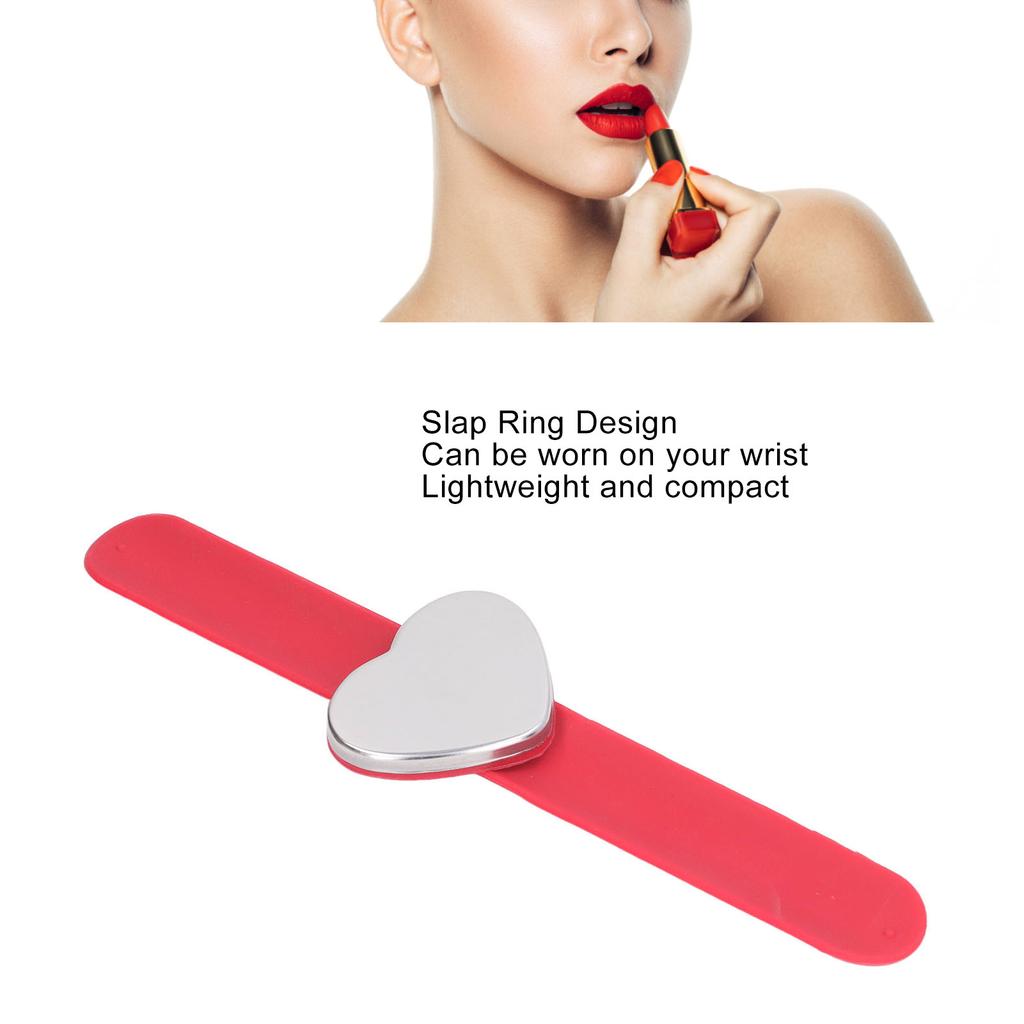 Magnetic Palette Wrist Bracelet Silicone Heart Shaped Slap Ring Magnetic Makeup Wrist Strap for Foundation Mixing Red