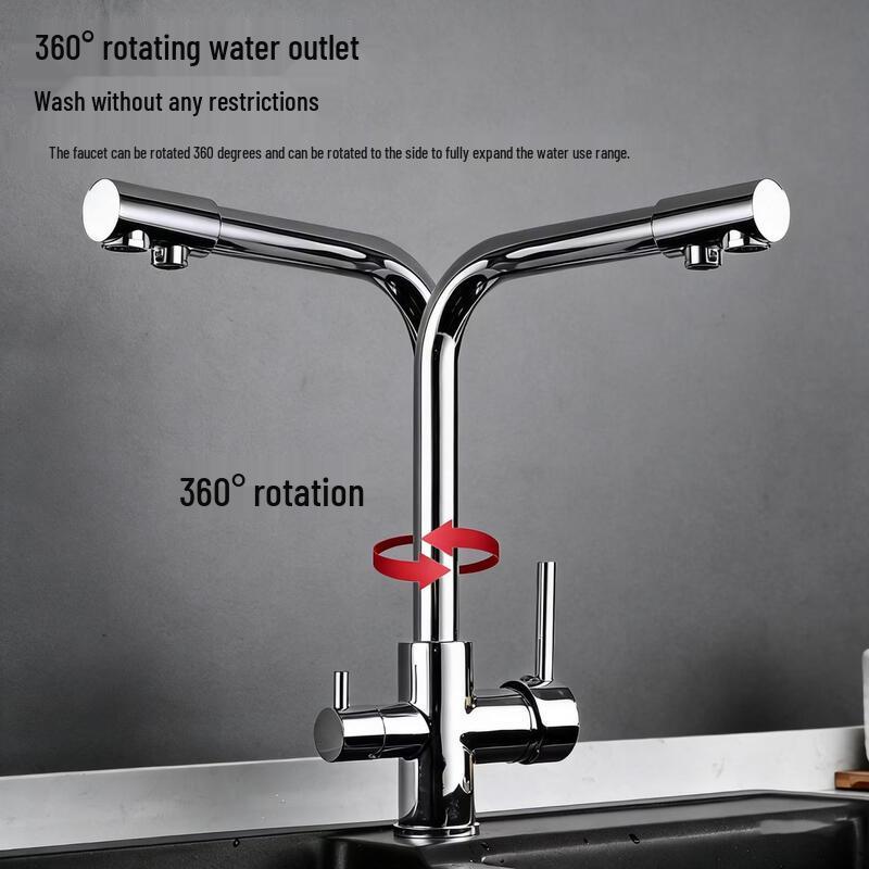 TLXT 3-in-1 Hot & Cold Pull-Out Purified Water Sink Faucet