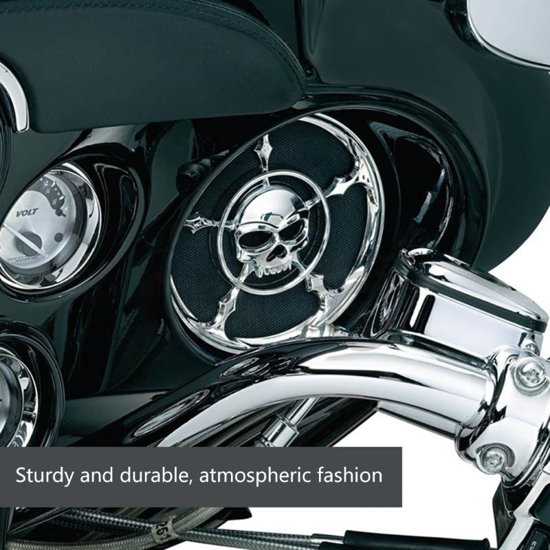 1 Set Motorcycle Skull Speaker Trim Cover for Electra Glides Street Glides Trikes 1996-2013 4-1/2" Grill Covers