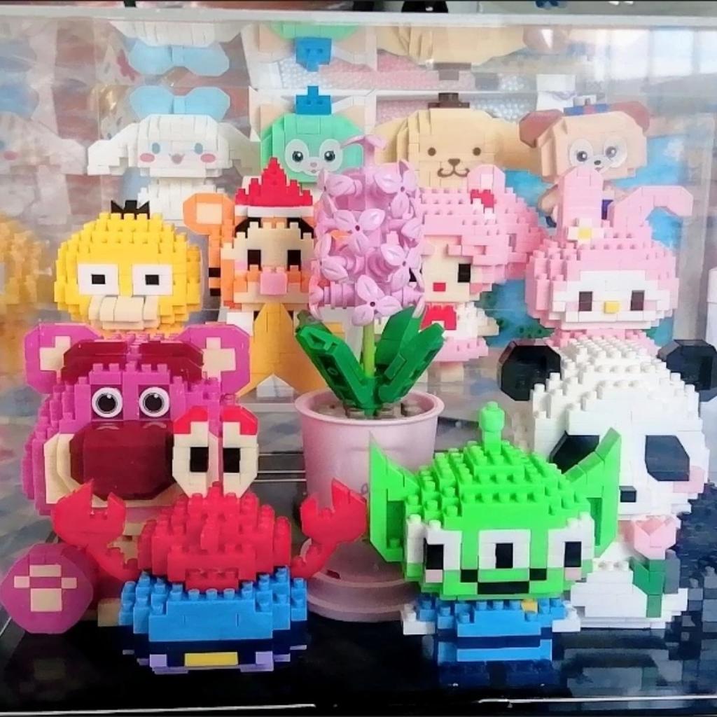 Disney LinaBell Stitch Bausteine Anime Cartoon Mini Action Kinderfiguren Blöcke Steine Zusammenbauen DIY Spielzeug Geschenk