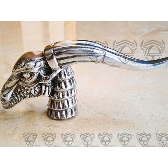 Antique Nautical Brass Golden Dragon Head Handle Walking Stick Wooden Cane Gifts