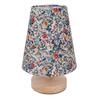 Floral Table Lamp Vintage Wooden Base Fabric Night Lamp Dimmable with Power Off Memory Safe USB Powered for Bedroom
