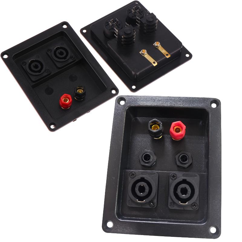 1Pcs Red Black Wiring Terminal Audio Accessories Cable Clamp 4/6 Hole Audio Speaker Junction Box Xlr Socket Connector