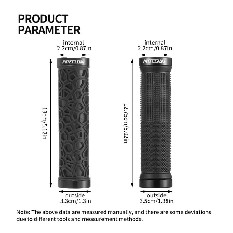 Double Lock On MTB Mountain Bike Handlebar Grips, Aluminum Alloy Rubber Comfortable Anti-Slip Shockproof Universal Cycling Parts