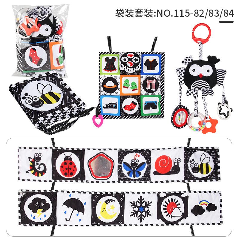 Baby Early Education English Palm Cloth Book, Children'S Vision Training Can'T Be Torn, With Sound Paper Bb Device, Fun Mirror