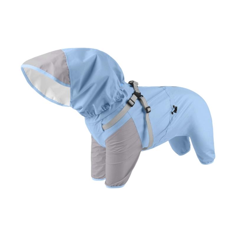 

Adjustable Hoods Dog Rain Coat Waterproof Outdoor Rain Jackets For Small To Large Breeds Outdoor Use Weather Resistant S синий