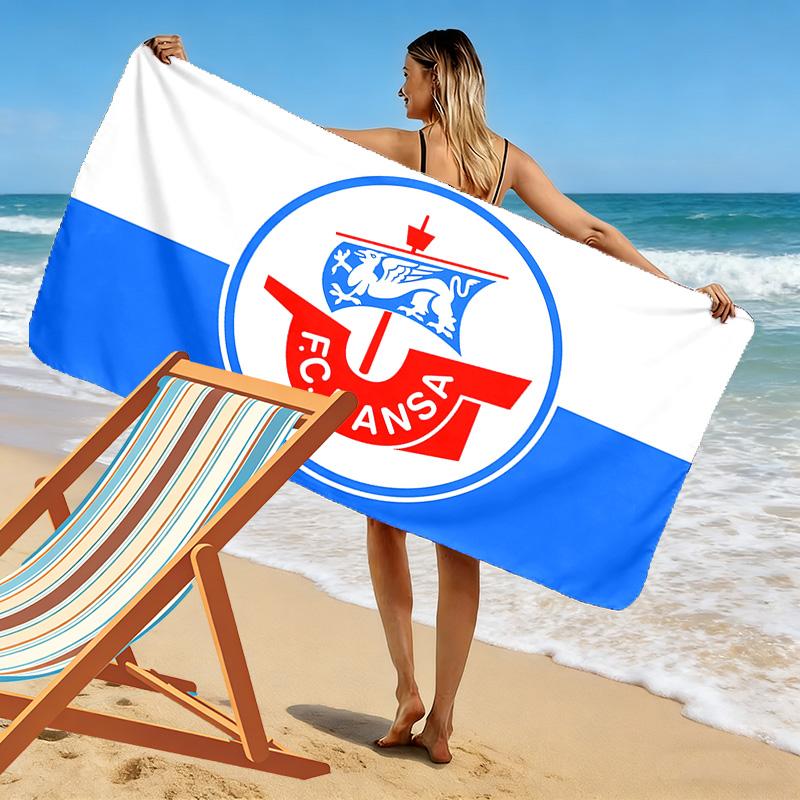 FC Hansa Rostock Druck Strandtuch, Großes Weiches Schnelltrocknendes Handtuch für Strand Camping Schwimmen