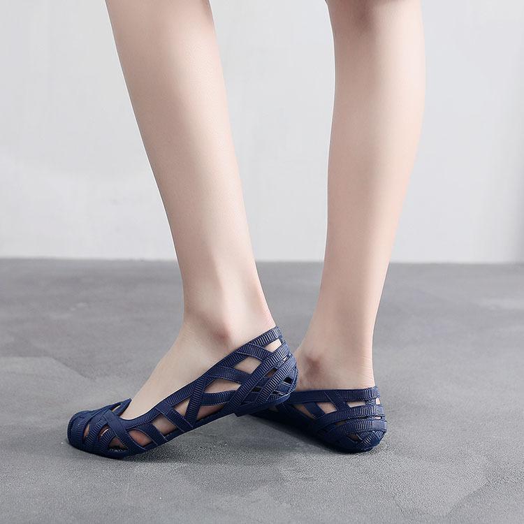 Trendy fashion hollow women's breathable sandals summer home shallow mouth pointed sandals casual beach flat sandals