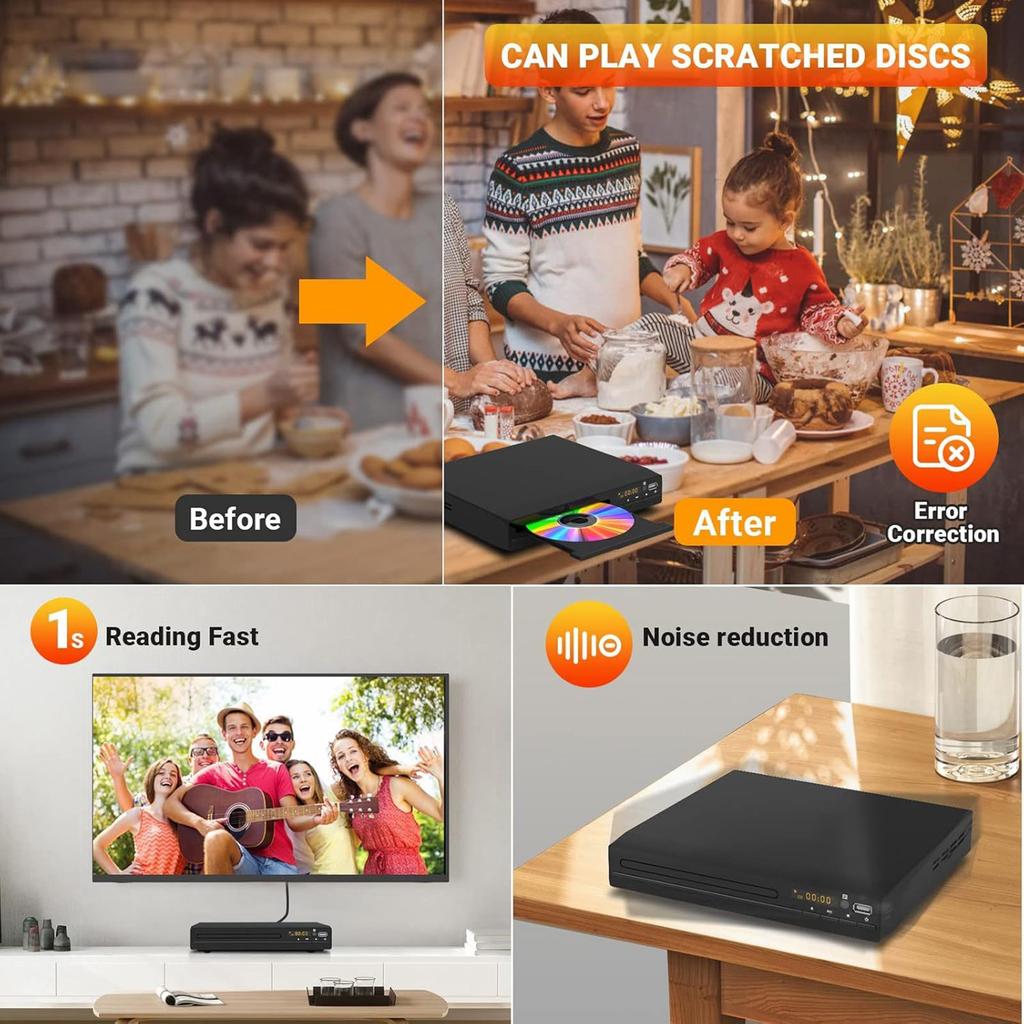 Home Multi Region 1080P Disc Player Multimedia Digital TV Disc Player Support Disc MP3 MP4 VCD Home Theater Use